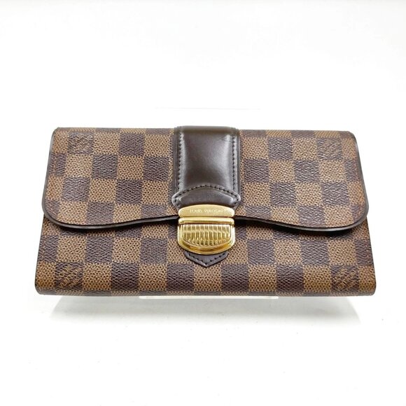 Authentic Louis Vuitton Wallet Brown Damier Wallet mn377-021526